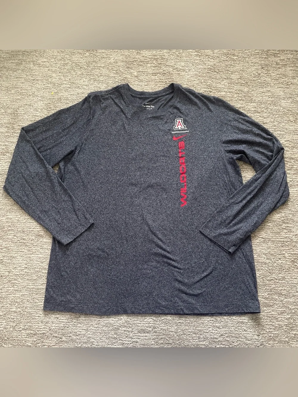 Arizona Wildcats Nike Long Sleeve Shirt Men's Size XL Heathered Blue Graphic